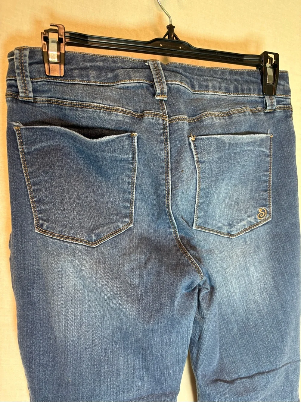 Indigo Rein Distressed Ankle Skinny Jeans Juniors 7 Medium Wash Raw Hem